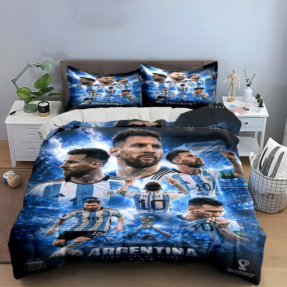 Argentina Soccer Bedding Set Bedding Duvet Cover Set Duvet Cover Pillowcases Home Decor (1 * Duvet Cover 2 * Pillowcases, without duvet insert)