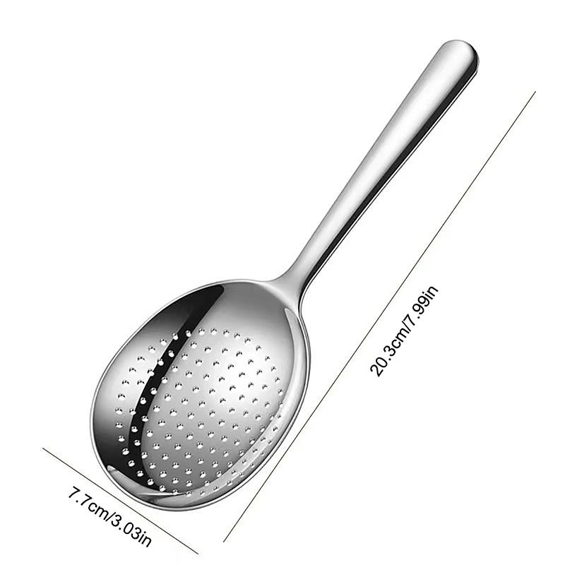 Stainless Steel Ladles For Serving Soup Rice Serving Spoon Drain Hole Heat Insulated Handle Kitchen Utensils For Daily Use