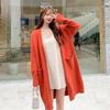 Lazy Style Sweater Loose Cardigan and Versatile Mid Length Solid Outerwear Top 2023 Long Sleevecardigan Sweater Female Tops