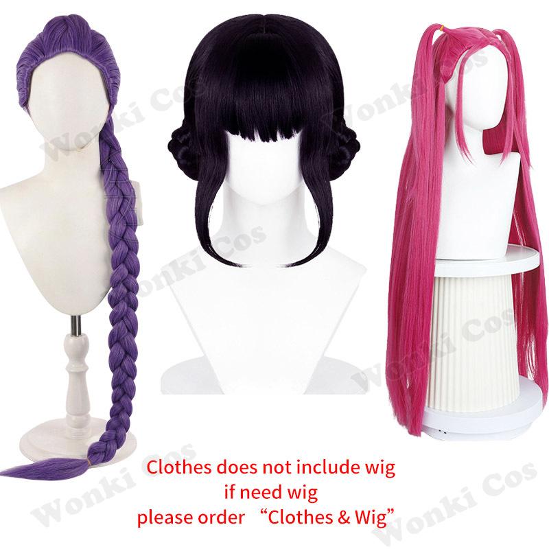 Охотники на демонов Руми Зои Мира Косплей Костюм Парик Черный Костюмы для сценических выступлений K-pop Идол Ролевая игра Наряды на Хэллоуин Карнавал