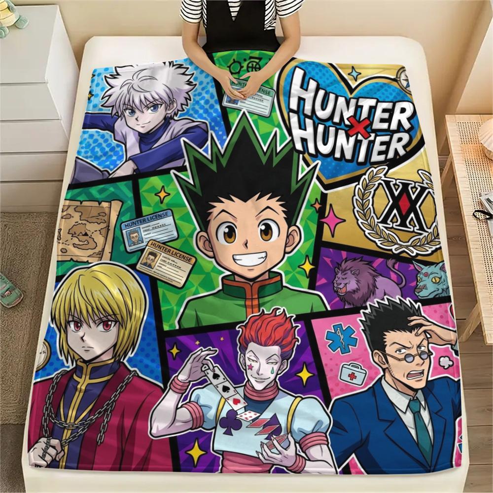 1PC Hunter X Hunter Patterned Flannel Blanket Suitable For All Seasons For Home Decor Warmth And Comfort Gifts Holiday Present