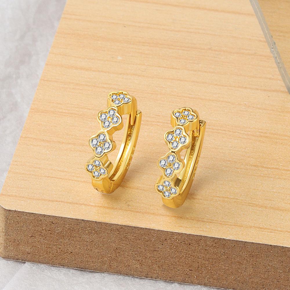 High-end Jewelry 925 Sterling Silver Zircon Micro Paving 5A Straight Pull lightning Guard Ring Earrings Fashion Women's Jewelry