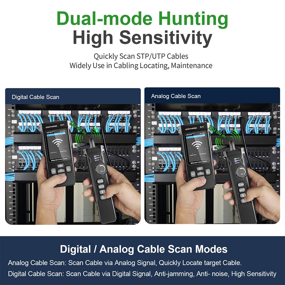 Тестер сетевого кабеля NOYAFA NF-8506 поддерживает тест PING/сканирование IP/скорость сетевого порта Многофункциональный инструмент для поиска кабелей