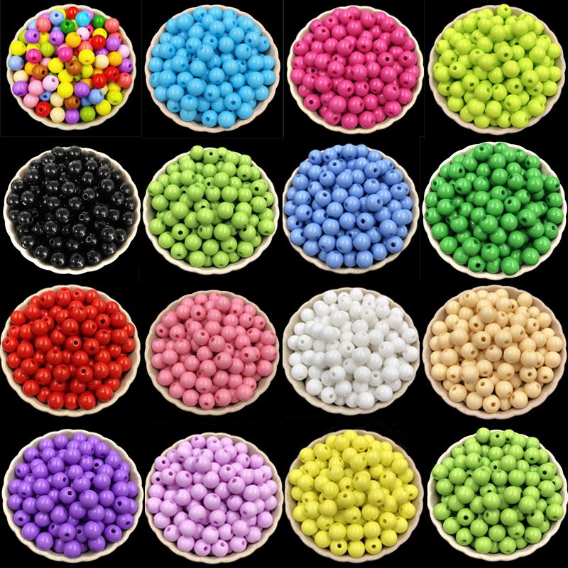 Ювелирные аксессуары, акриловые бусины, ожерелье, браслет, свободные бусины, 50 шт., 6 мм, круглые фурнитура «сделай сам», подарок, однотонный цвет, ручная работа
