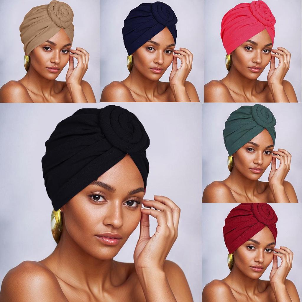 Этническая женская головная повязка-шапка с цветочным узлом