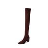 Manga Legs~ Ankara Red Suede Elastic Over Knee Boots Thick Heel Long Tube Skinny Boots High Heel Legs Socks Boots