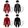 Girls Magician Showman Outfit Kids Circus Ringmaster Long Sleeve Jacket Tailcoat Tuxedo Outfit