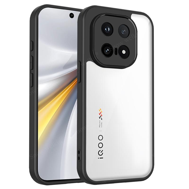 Прозрачный силиконовый чехол для Vivo iQOO 15 13 iqoo15 iqoo13 PC Задняя панель TPU Бампер Ударопрочный Прозрачный Чехол для телефона Крышка
