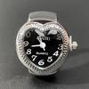 Cool Vintage Rings Jewelry Clock Heart Shape Punk Roman Quartz Watch Adjustable Mini Elastic Strap Finger Watch Ring Couple