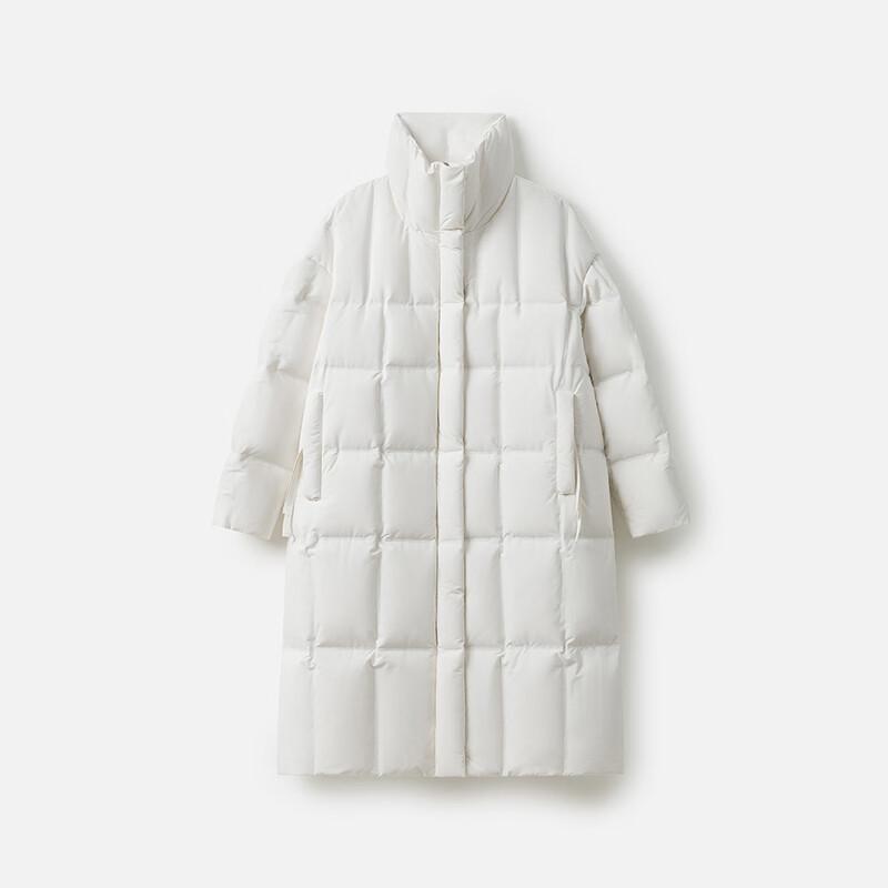 Broadcast Women's Mid-length Loose Fit White Duck Down Jacket