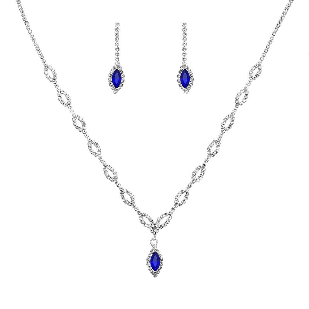 Модный свадебный набор аксессуаров 2024: Золотое ожерелье со стразами, серьги, браслет и кольцо