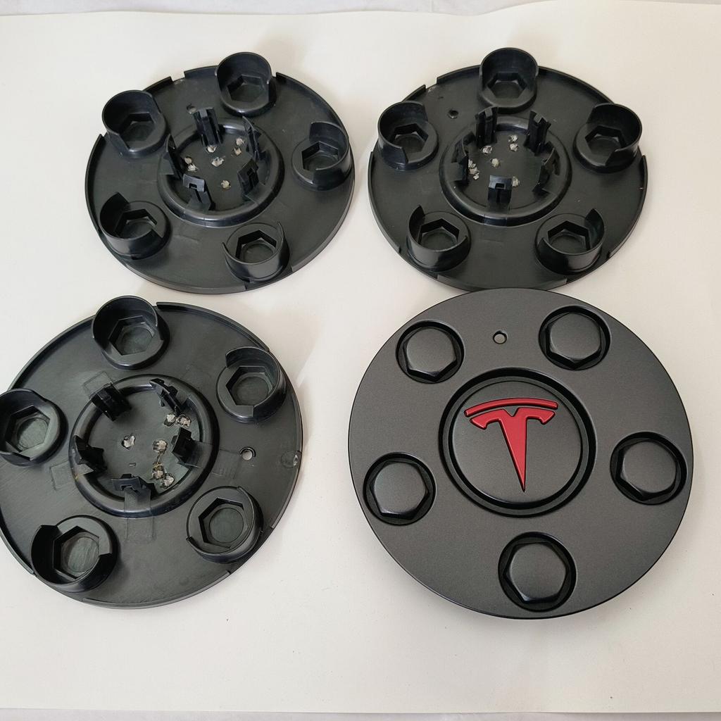 QPPU3 4PCS For Tesla 2024 Model 3+ Highland 2024 Wheel Center Hubcaps 18 Inch Wheel Center Hub Cap Non-destructive Installation
