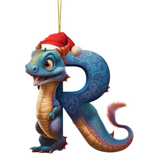 Рождественская елка Подвеска Мультфильм Динозавр Письмо Украшение для дома Окно автомобиля 2D Плоский