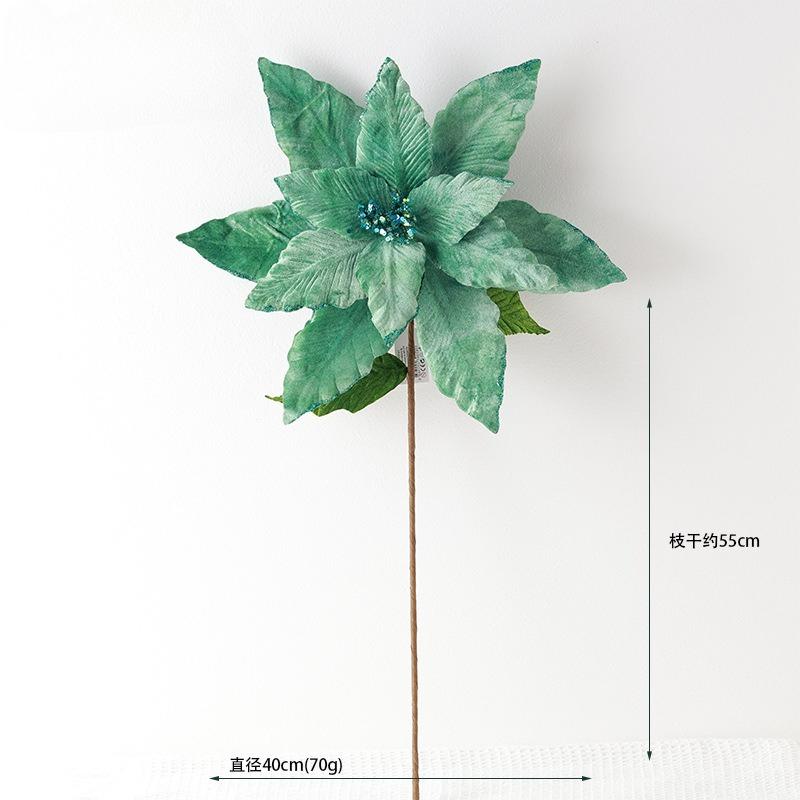New Christmas flower 40cm oversized high-end fixed-dyeing simulated flower arrangement Christmas Christmas tree decoration