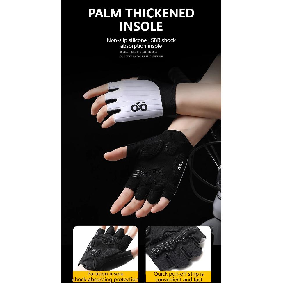 KoKossi Anti-slip Half-finger Cycling Gloves Shock Absorption Bicycle Gloves Hand Protection Outdoor Road Biking For Men Women