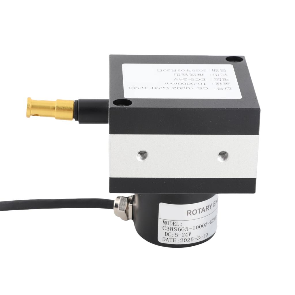 Dia. 38mm Draw Wire Encoder 10 to 3000mm Range Incremental Cable Encoder for Cylinders Testing Machines DC8‑24V