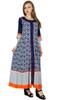 Bimba Women Blue Anarkali Kurta Kurti Fashionable Long Indian Ethnic Blouse