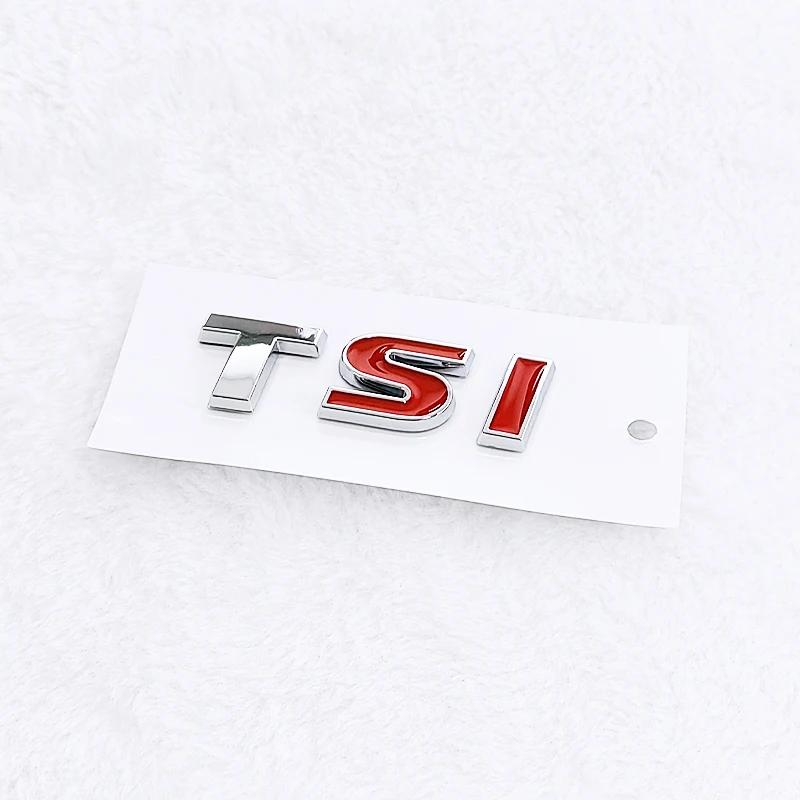 3D ABS Chrome Black Logo TSI Emblem Letters Car Trunk Badge For VW TSI Sticker Accessories SO1