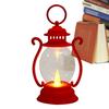 Мини-винтажный фонарь, портативный кемпинговый светильник с эффектом пламени, встроенная светодиодная лампа, питание от батарей, для декора бара, ресторана