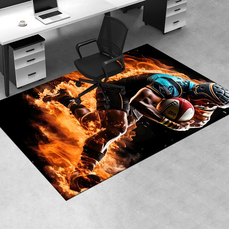 Flame Themed Chair Mat Office Carpet for Home Decor, Sofa Rug, Gift Idea for Any Room
