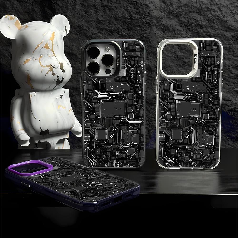 Креативный чехол для телефона с рисунком механической схемы ДЛЯ IPhone 15promax 14 11 12 Pro 15 16 Plus 13 Pro MAX XR XS Черные Мягкие Чехлы