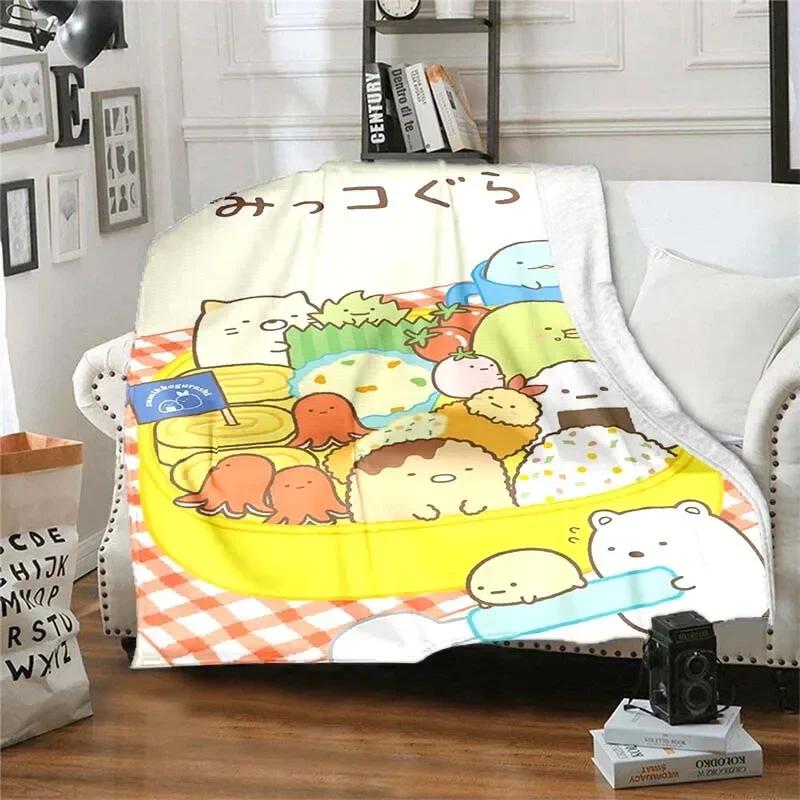 Милое Фланелевое Пледное Одеяло Sumikko Gurashi Ультра Мягкое Тонкое Одеяло Покрывала для Гостиной Спальни Дивана Офиса Теплое Одеяло
