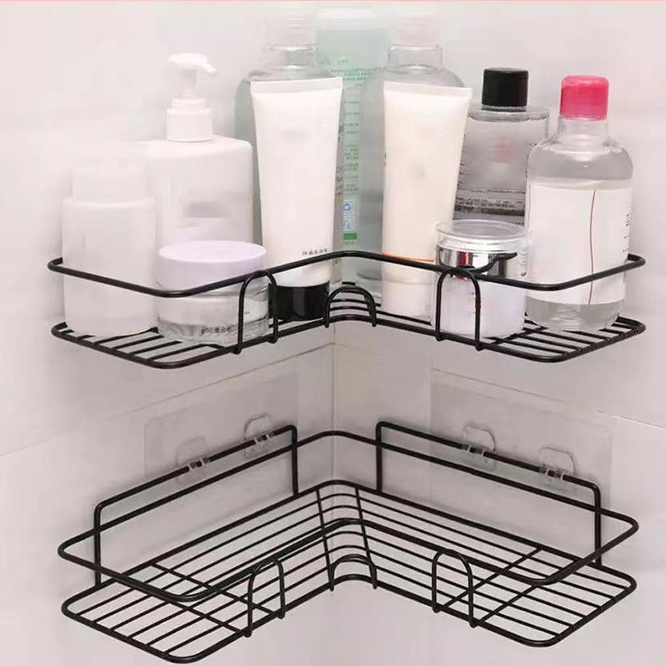 1 шт. Полка для ванной комнаты, настенная, угловая, полки для хранения, держатель для шампуня, косметическая стойка, железная корзина для душа, органайзер для ванной комнаты