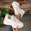 Модные женские кроссовки 2025 Новые кроссовки на платформе для ходьбы Дизайнерские кроссовки Дышащие на шнуровке Спортивная обувь Женская летняя модная обувь Женская