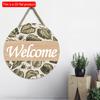 2D плоский 20*20 см 1 шт. деревенский и нежный принт с листьями, приветственный знак, круглые деревянные подвесные художественные таблички, простой стиль дверной знак для весеннего домашнего декора, качество