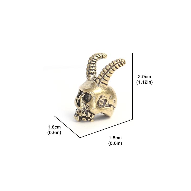 Козий рог Череп Голова Латунные Бусины для Ножа EDC На открытом воздухе DIY Аксессуары Паракорд Плетеный Темляк Подвески Ювелирные изделия Панк Браслеты Шармы