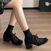 Retro Versatile British Style Thick Heel Deep Mouth Single Shoes Women's Summer 2025 New Model with Skirt High-end Small Single Shoes