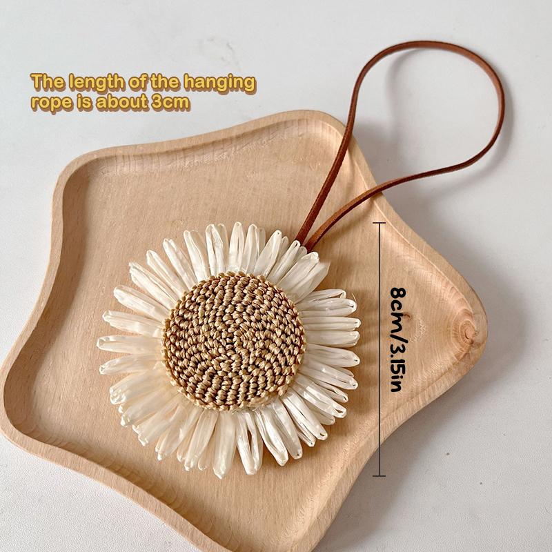 Бохо Плетение Подсолнух Именная Наклейка Подвеска Ручной Работы Цветок Именной Тег Шарм Украшение для Сумки Метка от Потери Имя Брелок Шармы