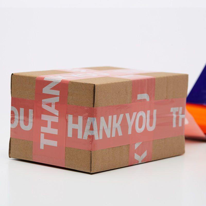 Упаковочная лента с принтом "THANKYOU" и мультяшным рисунком - Быстрое запечатывание и бумажная лента с рисунком
