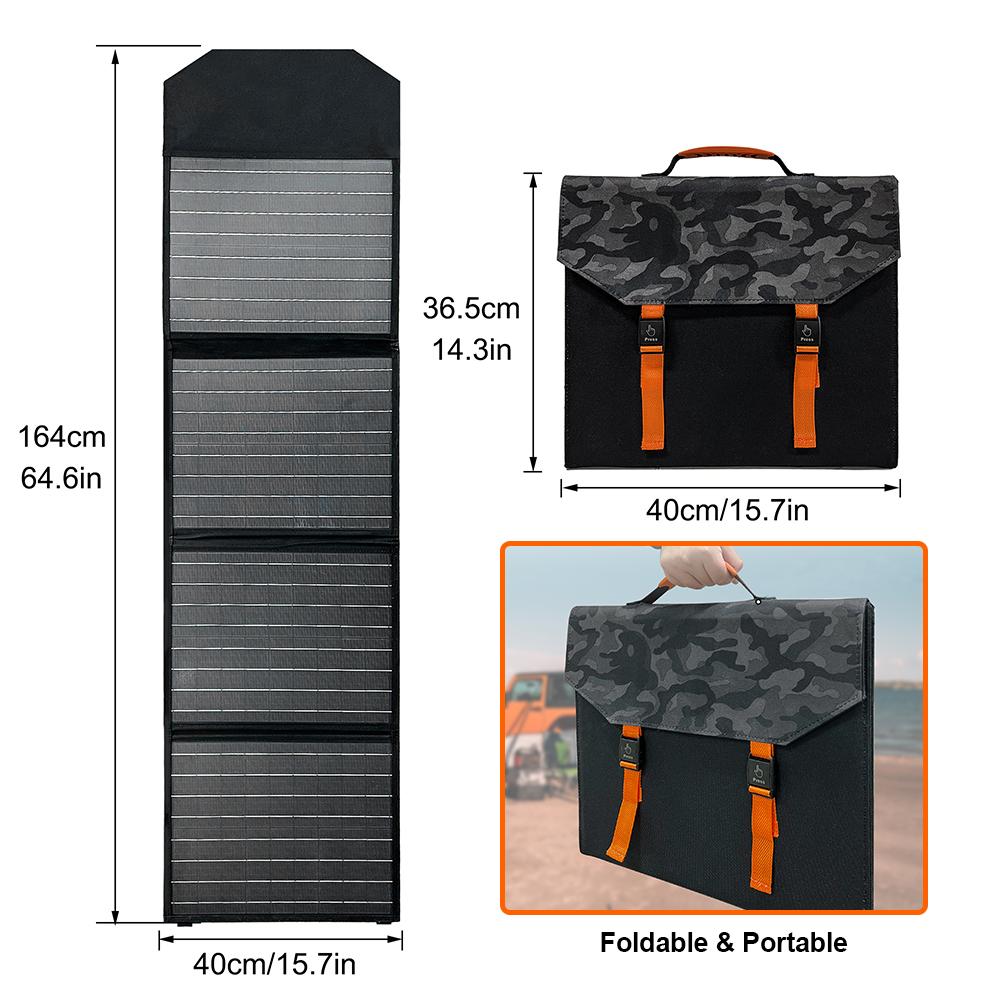 100W 18W Solar Panel, Foldable Solar Panel for Outdoor Camping