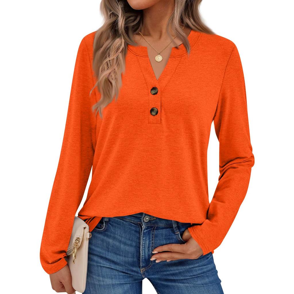Women's Solid Color Long Sleeve Shirts Elegant Casual Tops Trendy Shirts Tops