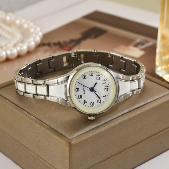 Женские кварцевые часы Круглый ремешок Наручные часы Ремешок Аналоговые часы Контрастный циферблат Тонкий женский браслет Подарок