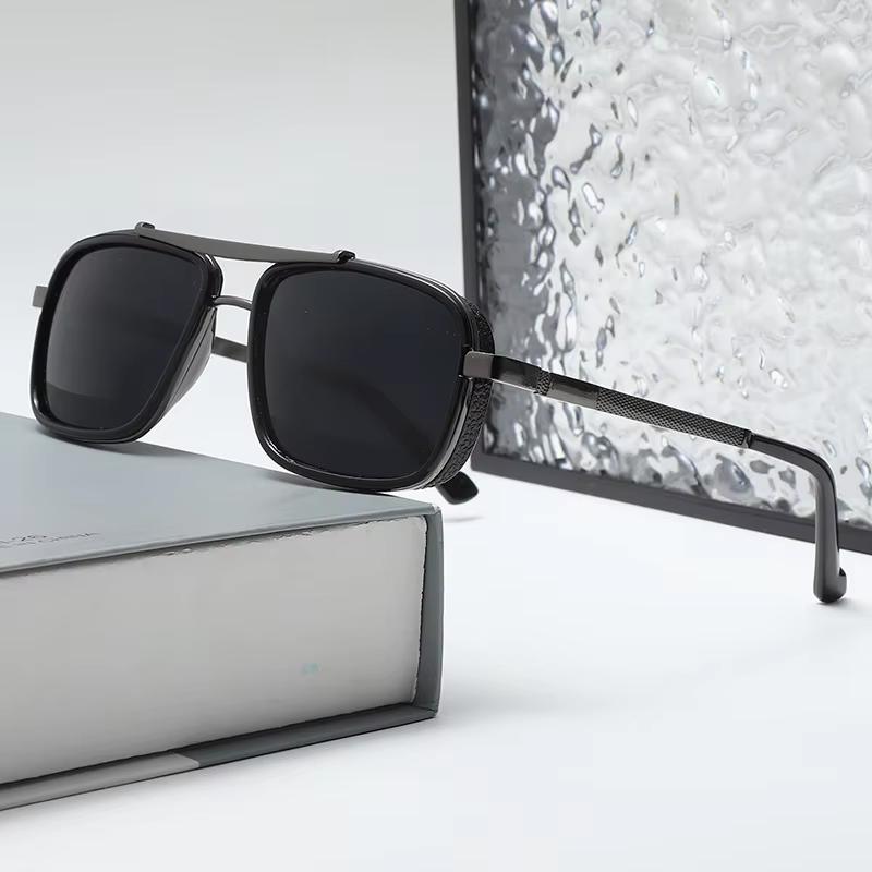 Поляризованные солнцезащитные очки в стиле панк, мужские винтажные модные квадратные солнцезащитные очки в стиле стимпанк, мужские очки для вождения, летние очки для путешествий, UV400