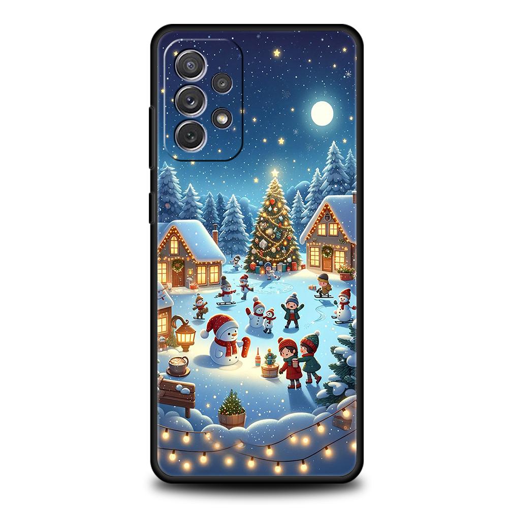 Чехол для телефона на Новый год и Рождество для Samsung Galaxy A55 A35 A15 A14 A25 A54 A51 A71 A72 A73 A32 A52 A52S A41 5G Силиконовый Чехол Сумки