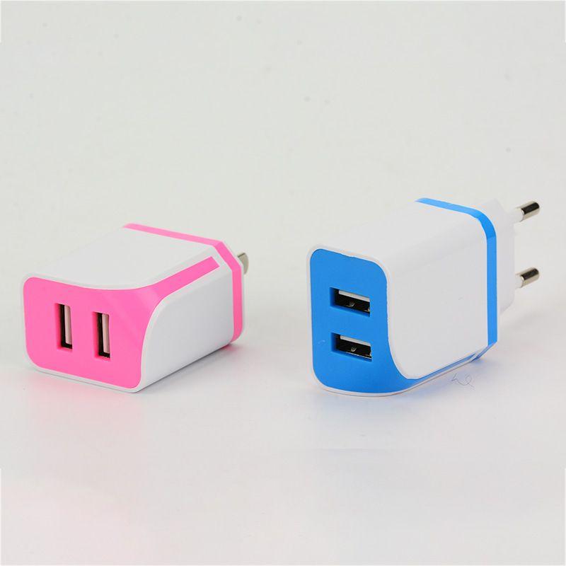 Зарядное устройство-адаптер питания с двойным USB премиум-качества для универсальных телефонов Android 2.1A