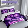 3pcs Custom Name Purple Butterfly Fantasy Bedding Set Printed Bedding Set Duvet Cover Closure Includes 1 Duvet Cover & 2 Pillowcases Bedroom Decor