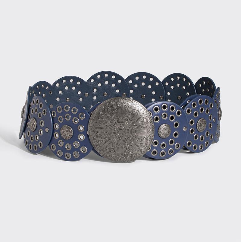 Винтажный Широкий Панк-Пояс С Заклепками и Люверсами Для Модной Уличной Одежды