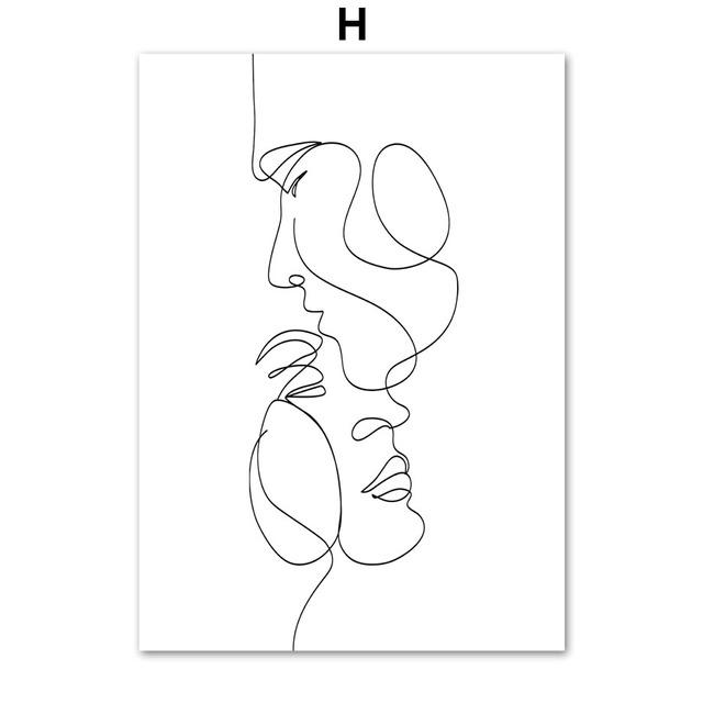Пляжная тростниковая ракушка, цветочная линия, обнаженная девушка, плакаты на скандинавскую тему и принты, настенная живопись на холсте, настенные панно для декора гостиной