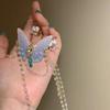 Fashionable Butterfly Pattern Elastic Lace Leg Chain Sweet Girl Party Women'S Body Chain Jewelry
