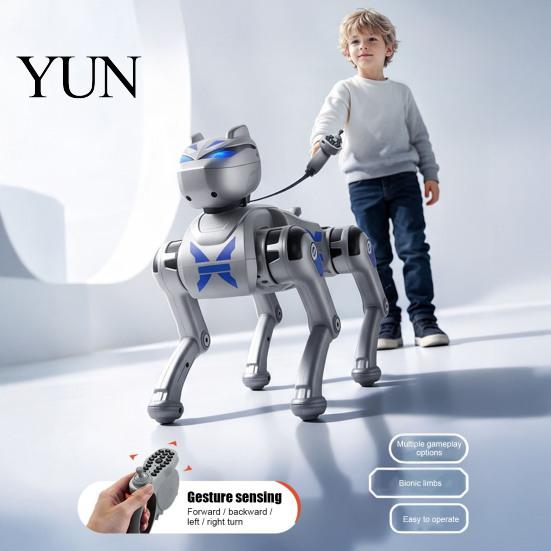 Interactive Dog STEM Toy Remote Control Robot Toy, Voice Programmable Smart Electric Educational Robotic RC Mechanical Puppy for Toddlers Boys