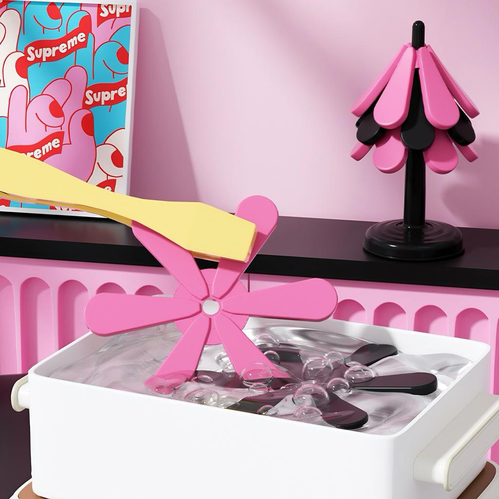 Набор из 3 шт. Милые розовые креативные многофункциональные силиконовые прихватки, круглые однотонные, только ручная стирка, для декора рождественской елки, подставки для стола