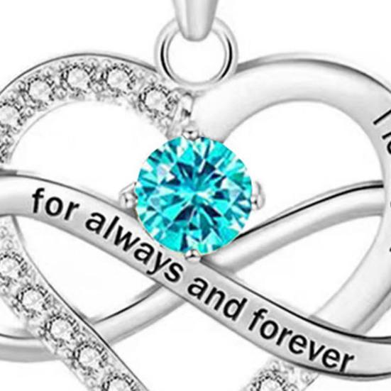 Ожерелье в форме сердца для женщин Романтичная подвеска в форме сердца с надписью «Я люблю тебя вечно» из кубического циркония