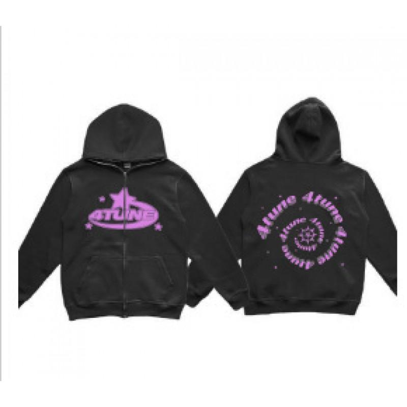 Mens Slim Fit Hooded Long Sleeve Sweatshirt With Letter Zipper Print Air Layer Fabric Casual Wear