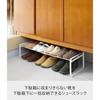 Yamazaki Extendable Shoe Rack, White, Approx. W41-70 X D25 X H17.5cm, Frame, Fits Under Shoe Cabinet, Shoe Storage, 7209