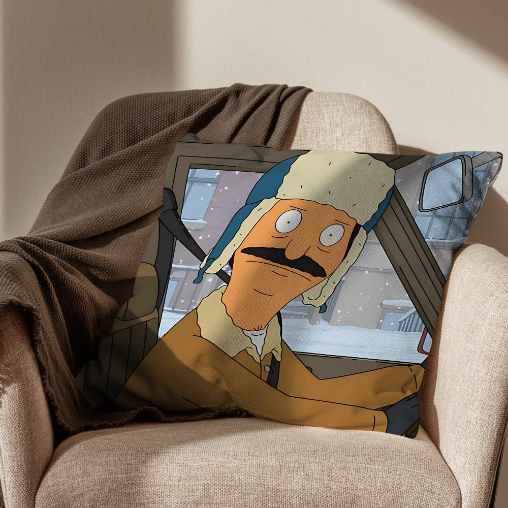 Insomnibob Bobs Burgers Наволочка Наволочка против пылевых клещей Невидимая молния шелковистый короткий плюш Чехол на подушку для дивана