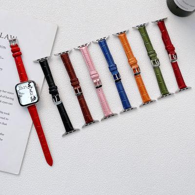 Ремешок для умных часов для Apple Watch Band 41 мм, 45 мм, 40 мм, 44 мм, 38 мм, 42 мм, серия SE Ultra/9/8/7/6/5/4/3/2, тонкий кожаный ремешок для часов
